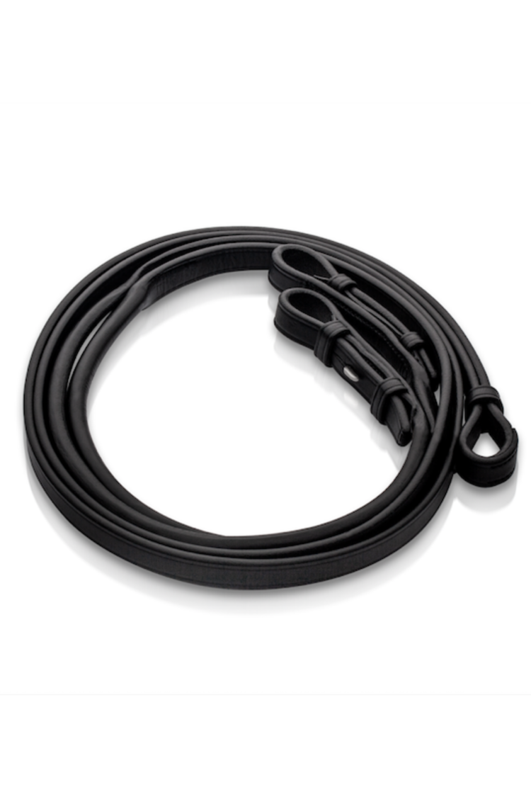 Curb reins in leather